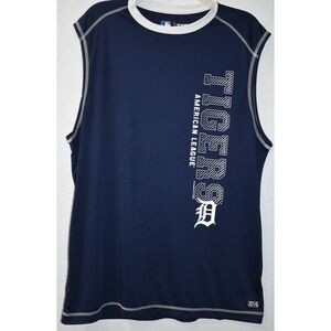 MLB TX3 Cool Detroit Tigers Mens Performance Tank Top MEN Size L /XL Navy White